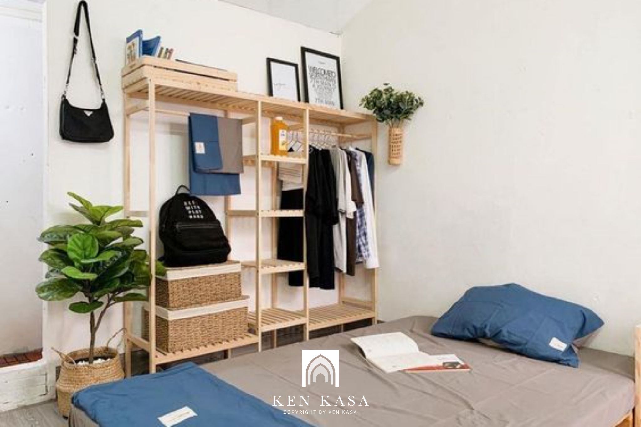 mẫu thiết kế phòng homestay nhỏ màu trung tính